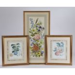 Pair of botanical prints depicting pears and plums, housed in gilt and glazed frames, the prints