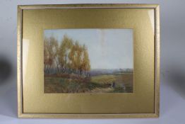 R. J. Brinkley, the Deben from Kyson, signed watercolour, together with a indistinctly signed