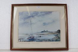 Roy Francis Kirton, two pencil signed prints depicting Newton by the sea, and Dunstanburgh Castle,