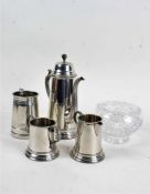 Collection of pewter ware, to include a coffee pot, a tankard, a milk jug and a sugar bowl, together