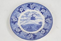Franconia Notch interest, Jonroth transfer printed plate, in blue and white depicting Cannon