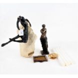 After Joseph Bofill, resin figurine 'Extasis' (AF), together with a Classical figurine, a silver