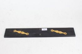 Victorian ebony and brass parallel rule, 46cm long