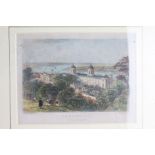 Three 19th Century coloured engravings, "Greenwich Hospital", "Greenwich from the park", "View of