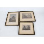 Three Suffolk coloured prints, "Orford Castle", "Blythburgh Church", "Walberswick Church,