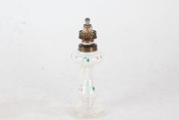 J.C. Boldoot Amsterdam glass perfume bottle, the clear glass body with enamelled foliate decoration,