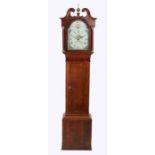 19th Century longcase clock by Hudson of Nottingham, the hood with swan neck pediment and central