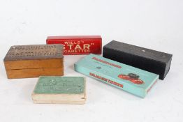 Mixed games, to include Wills 'Star' Cigarettes domino set in original tin, an inlaid folding crib