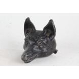 Lead doorstop modelled as a fox's head, 14.5cm high