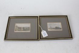 Pair of coloured prints, "Dunwich Suffolk", "Alborough Suffolk from the terrace", housed in gilt and