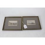 Pair of coloured prints, "Dunwich Suffolk", "Alborough Suffolk from the terrace", housed in gilt and