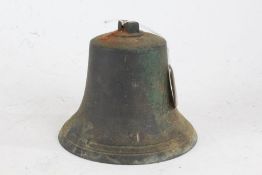 20th century cast bronzed bell, 16cm diameter