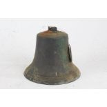 20th century cast bronzed bell, 16cm diameter