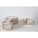 Victorian Minton porcelain teaware and side plates, all decorated in the Chinese taste (qty)
