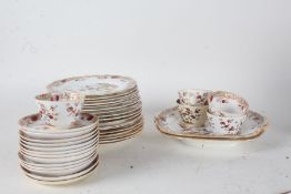 Victorian Minton porcelain teaware and side plates, all decorated in the Chinese taste (qty)