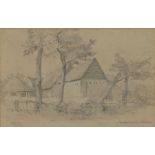 Attributed to Charles Bird (act.1892-1907), Maydencroft Nr Hitchin, pencil, 34cm x 22cm, note to