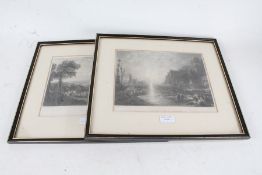 After J.M.W. Turner, pair of 19th century prints entitled 'Regulus Leaving Carthage' and 'Dido and