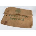 Seed sack, printed "MARSTERS SEEDS KINGS LYNN NORFOLK"