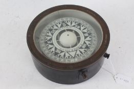 Brass and ebonised ships compass by B Cooke & Son Ltd. Hull, number 2046, the gimballed compass