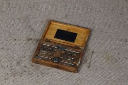 The Card Quality tap and die set, housed within original wooden fitted box