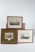 Three 19th Century coloured engravings, "Woolwich Kent", "Barracks at Woolwich Kent", Maidstone