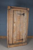 Victorian pine standing corner cupboard, with four interior shelves, 102cm wide