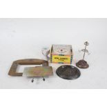 Works of art to include help the lifeboats brass dish, hatpin stand, ebony glove stretchers, Acme