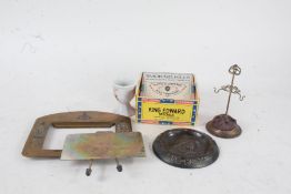 Works of art to include help the lifeboats brass dish, hatpin stand, ebony glove stretchers, Acme