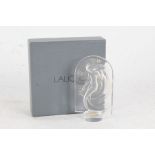 Lalique 'Naiade' clear glass seal, depicting a dancing figure relief moulded on the obverse,