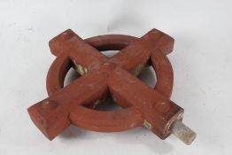 20th century terracotta cross (AF), 39cm wide