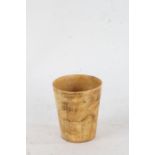 Horn cup, of tapered form, 19.5cm high