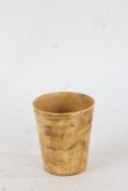 Horn cup, of tapered form, 19.5cm high