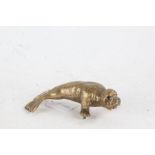 Early 20th Century gilt bronze walrus, 14cm long - TO BE COLLECTED BY CLIENT 20/9/21