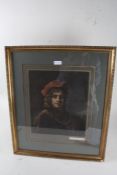 Fred Millar, mezzotint engraving after Rembrandt, Circa 1900, housed in a gilt and glazed frame,