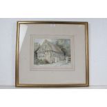 J. Haydn Jones, 20th Century, Old Barn, Buxhall Rectory, Suffolk, pencil signed watercolour,