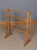 20th century beech towel rail, 62cm wide