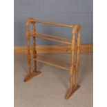 20th century beech towel rail, 62cm wide