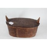 Scandinavian pine food box, late 19th/early 20th century, having incised flowers to the lid and