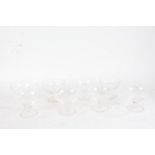 Matched set of eight early 20th Century glass Sundae/dessert dishes, to include six with star