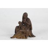 Madonna and Child bronzed figure group, 12cm high