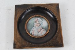 After Jean-Baptiste Isabey (French 1767-1855), hand painted miniature depicting Marie-Louise (