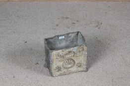 Victorian lead hopper, now converted to a planter, with shell, foliate and star decoration, 26cm