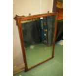 Mahogany framed bevelled wall mirror, 69cm x 100cm