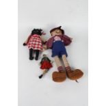 Three early 20th Century rag dolls, of varying sizes, the longest 58cm long (3)