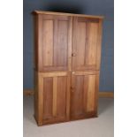 George V period ex-government pine haberdashery cupboard, by Higgs & Hill Ltd., the panelled doors