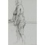 Derek Chambers (b.1937) Julie Reading, signed charcoal drawing, signed and dated in pencil 25/2/