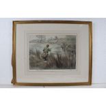 Henry Wilkinson (1921-2011), four limited edition etchings, labrador flushing a pheasant 122/150,