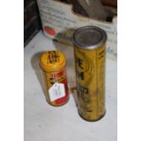 Dunlop 'Minor' tube repair outfit tin, 11.5cm high, Carbide of Calcium tin, priced 6D, 19cm high (
