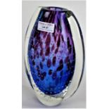 Julien McDonald "Star" art glass vase, the mottled blue and purple interior with overlaid bubble and