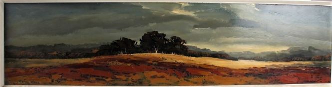 Edward Elliott, 20th century British School, study of a landscape with tree, signed oil on board,